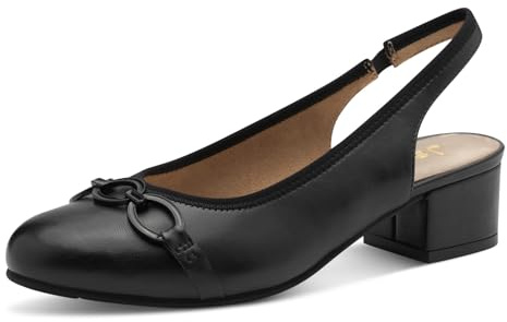 Jana damer slingpumps med blockklack vegansk, svart beige, 41 EU