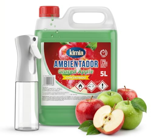 KIMIA - Ambientador de Hogar Glazed Apple 5L | Perfumador con Fragancia Duradera a Manzana Caramelizada | Para Cualquier Estancia de Casa y Oficina | Fórmula Concentrada | Ambiente Fresco y Perfumado