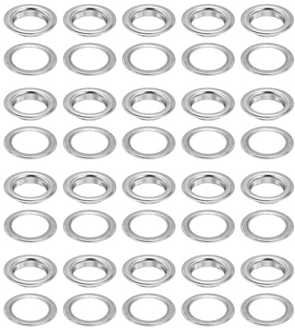 QUARKZMAN Kit d'Outils pour Œillets 20 Pièces Kit d'Œillets en Métal de 25 mm pour Chaussures, Vêtements, Ceinture en Cuir Et Tissu Diy, Argenté