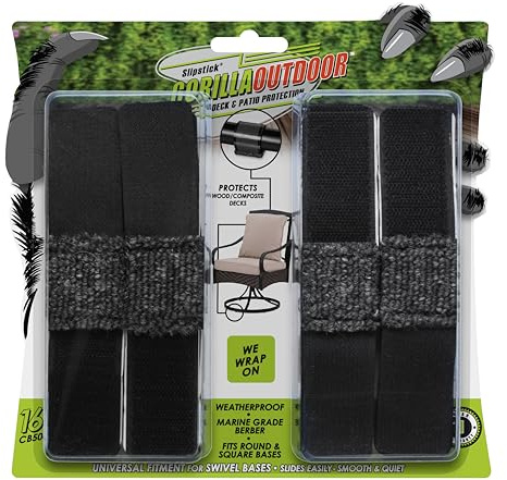 GorillaOutdoor Sled Base Chair Floor Protectors/Wrap Around Berber for Furniture with Tubular Legs and Bases (16 Pack) Wrap on Furniture Pads for Outdoor or Indoor Use
