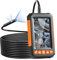 VEVOR Cámara Endoscópica Industrial de Doble Lente con Pantalla, 1080P, 8 + 1 Luces, Impermeable IP67, para Automóviles y Plomería(Cable de 5 m y Tarjeta de 32 GB), 145 x 85 x 26 mm, 2000 mAh