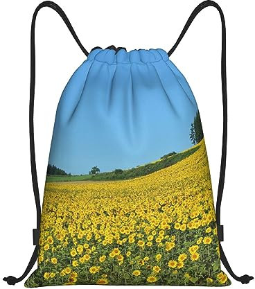 Tunnelzug Gymsack Sonnenblumen Druck Gymnastikbeutel Verstellbar Turnbeutel Für Damen Herren Klapprucksack, Für Schwimmen, Reisen, 36x42cm