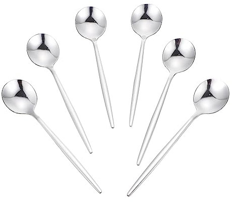 Cabilock 6stücke Edelstahllöffel Essenslöffel Teetassenlöffel Westliches Geschirr Kochlöffel Küche Dining