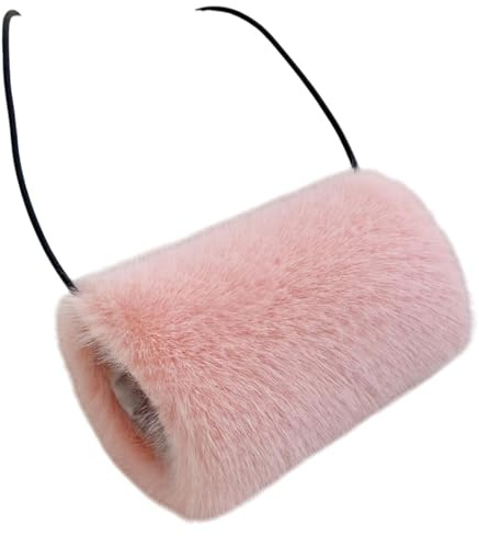 rongweiwang Eleganta handvärmare av fuskpäls kvinnor Vinter Fuzzy Muff-påse Handmuffar för fuskpäls Vintervärmare Fuzzy Pouch Furry, E