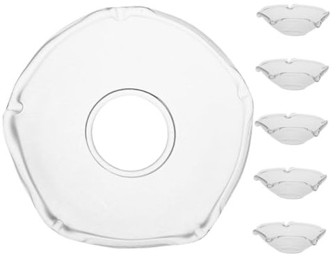 ABOOFAN 6pezzi Portacandele Rotondi in Vetro Trasparente Scanalato Raccogligocce Per Candele Protezione Superfici Da Cera Accessori Riutilizzabili Per Feste o Meditazione