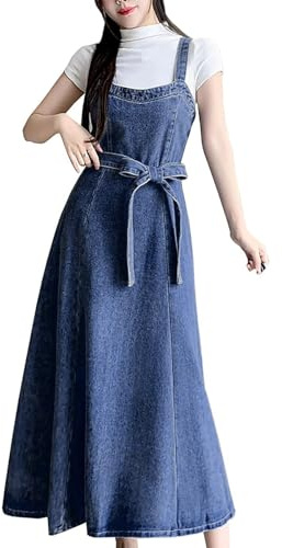pvucpot Abito Lungo In Denim Abiti Lungo Da Donne Primavera Estate Abiti Vintage Alla Da Stile Semplice Donna Abito Casual Da Donna Maniche Corte Con Bottoni Jean