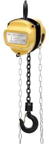 Hand Chain Hoist 1T/2204.62 lbs 3m/9.84ft Capacity Chain Block Manual Chain Hoist Heavy Duty Pulley Hoist with Safety Latch for Lifting Good in Transport & Workshop