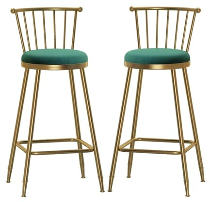 FXLUHAY Juego de 2 sillas de Bar de Terciopelo, Estilo Familiar, con Respaldo, tapizadas, Modernas, Tipo Silla de Montar, con Capacidad for 220 LB
