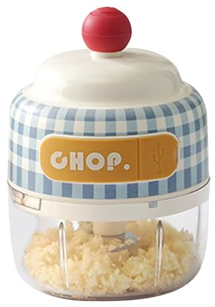 Chopper di aglio elettrico - 13x7,5 cm di aglio elettrico, taglierina portatile in acciaio inossidabile ABS, frullatore ricaricabile da 150 ml con cavo USB | Versatile cucina per frutta di carne