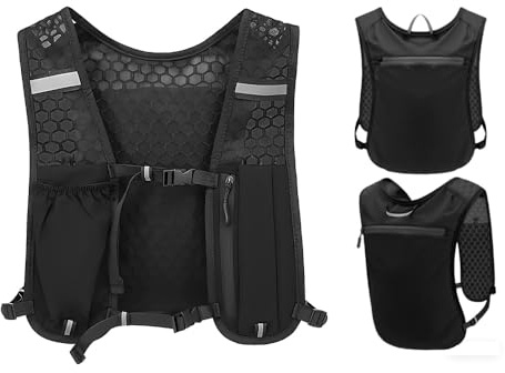 XINGSUI Gilet de Course, Gilet de Course pour Homme et Femme, Gilets d'hydratation, Bretelles de Poitrine Réglables, pour Courses à Pied, Cyclisme, Randonnée