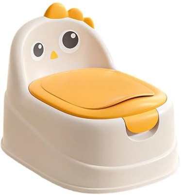 Inodoro de entrenamiento para ir al baño con diseño de pato, orinal portátil para niños con protección contra salpicaduras para niños y niñas de 1 a 6 años, tolva fácil de limpiar y montar para uso