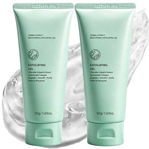 2PCS Herbal Exfoliating Gel, Brightening Peeling Gel for Face & Body, Gentle Face Exfoliator, Deep Cleansing Exfoliating Face Scrub, Moisturizing, Removes Dead Skin, Smooth Skin & Unclog Pores