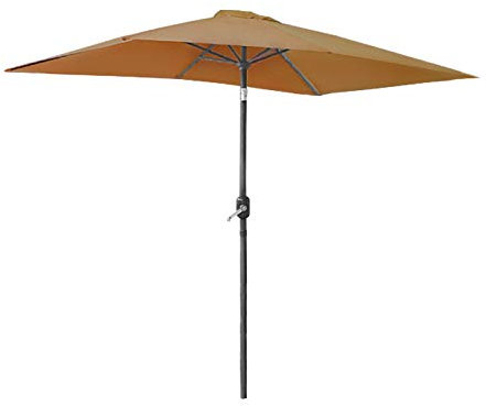 Green Bay 2x3m Garden Parasol Umbrella Patio Outdoor Sun Shade Aluminium Crank Tilt Mechanism Coffee