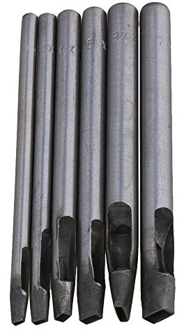 bqlzr 10 cm Länge Silber Stahl Rechteck Form Punch Cutter Tool für Leder Stanz 6 Stück
