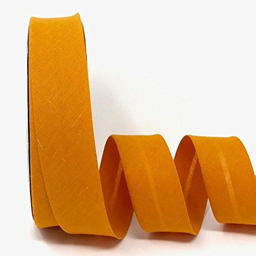 Byetsa Goldfarbenes Schrägband aus Baumwollmischgewebe, 30 mm, auf einer 25-m-Rolle.