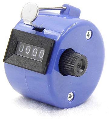 Contatore manuale contapassi a 4 cifre, contatore manuale meccanico blu, design pratico e durevole