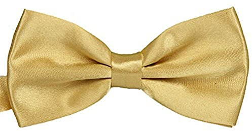 Suneast Nœud papillon classique pré-noué tendance réglable pour homme pour adultes et enfants pour fête de mariage, doré, 12*6cm