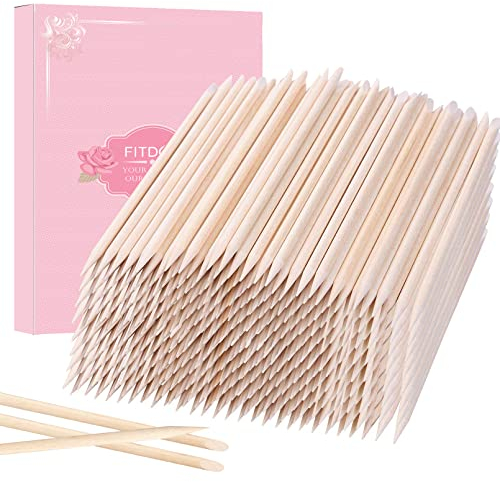 210 Pièces Bâton de Cuticule, FITDON Batonnet en Bois Ongle à Deux Extrémités Repousse Cuticule pour Manucure et Pédicure