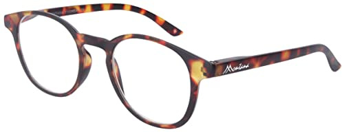 Montana Eyewear Extra flache Lesebrille MR52 aus Kunststoff mit Federscharnier und Etui in Havanna + 3,50 dpt