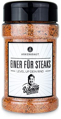 Ankerkraut Einer für Steaks Gewürz, 250g im Streuer, Würze Mischung für Fleisch, Grillen mit Premium Qualität von Profis, Salzig-Süß