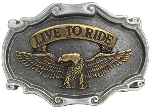 Gürtelschließe Adler Live to Ride 4,0 cm | Buckle Wechselschließe Gürtelschnalle 40mm Massiv | Druckknopf-Gürtel bis 4cm