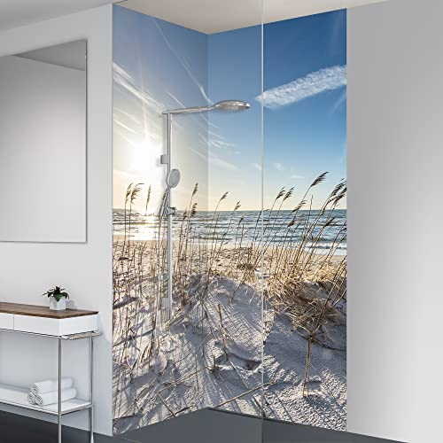 yourplate Duschrückwände mit individueller Größe (2 Rückwände – Premium Nano Matt – mar102) – Duschrückwand Alu mit Feuchtigkeitsschutz – Rückwand Dusche zur einfachen Montage