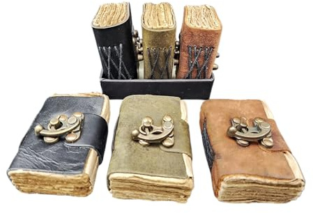 Handgefertigte Mini-Leder-Tagebücher – winzige Vintage-Skizzenbücher, Taschen-Künstler-Skizzenbuch, kleines unliniertes Notizbuch mit Lederbindung, Geschenk für Künstler, Schriftsteller und