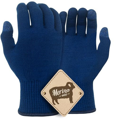 Migliore Wear - Sottoguanti in lana merino, guanti in maglia touchscreen, sottoguanti completi per sci per tempo freddo, guanti invernali elastici per ciclismo, corsa, escursionismo, guida, palestra