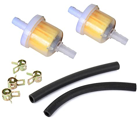 Kit Clip a Molla per Filtro Carburante per Moto,Kit Tubo Carburante,Kit Filtro Benzina Filtro del Carburante da 2 Pezzi,Tubo del Carburante da 2 Pezzi,Fascette Stringitubo da 4 Pezzi Tokaneit