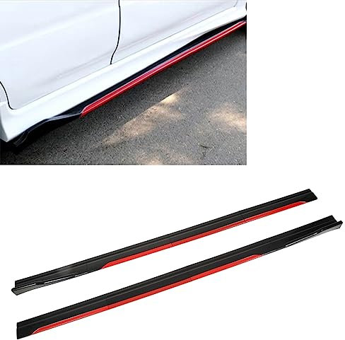 8PCS Minigonna Laterale Auto, Styling Nero Brillante Rosso Trim Splitter Diffusore Winglet Universale per Civica, Riduce Gli Spruzzi