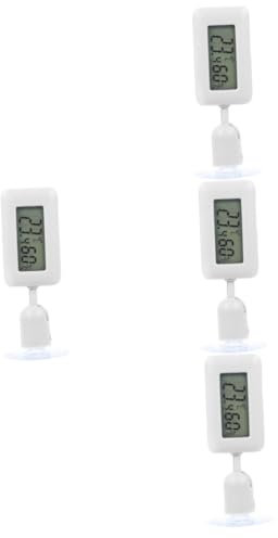 FOMIYES 4stücke Reptile Thermometer Mit Großen Display Drehbar Hygrometer Und Saugnapf Geeignet Für Terrarien Aquarien Und Reptilienboxen Präzise Temperatur Und Feuchtigkeitsmessung