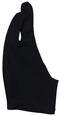Beavorty Zeichenhandschuh Für Tablet Skizzieren Zwei-finger Gebogen Spandex Material Atmungsaktiv Schweißresistent Mittlere Schwarz Für Linke Und Rechte Hand Geeignet