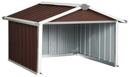 Swpsd Garden Lawnmower Robot Shed - Galvanised Steel, Brown, 92 x 97 x 63 cm - Outdoor Storage Model150910