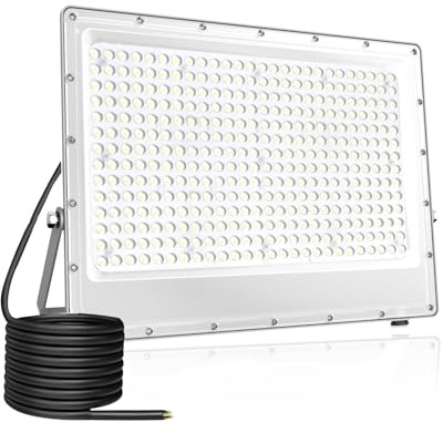 Fosingut LED Strahler Außen,300W LED Scheinwerfer Innen,Kaltweiß 6500K 504 LEDs Flutlicht Werkstattlampe,IP65 Wasserdicht Wandleuchte Draußen Fluter,30000LM Baustrahler für Garten,Keller,Terrassen