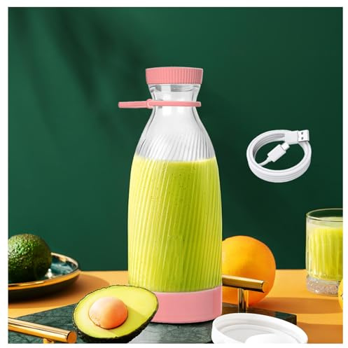 Fresh Juice Blender Portable, 500 Ml, Conception à 6 Lames Mini Mixeur, Recharge Usb Portable Sans Fil Fresh Juice Blender, Le Cadeau Le Plus Parfait,Pink