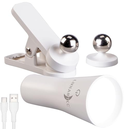 Lunartec Klemmlampe: 3in1-Akku-Wand-, Klemm- und Taschenlampe, mit 3 Leuchtmodi, weiß (Magnet-Lampe Akku, 3in1-Lampen, Kfz)