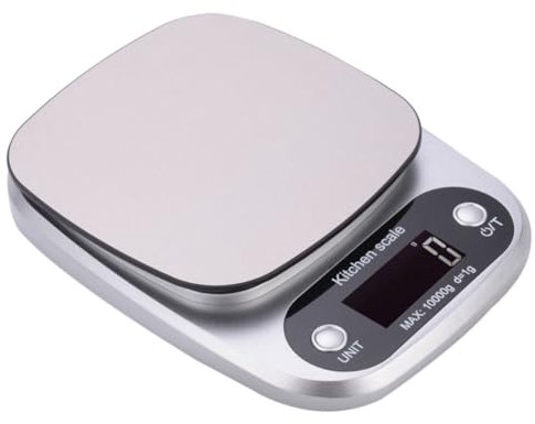 Garneck Küchenwaage Digitale Tragbare Kleine Aus Für Backen Lebensmittelwaage Elektronische Mit Hintergrundbeleuchtetem Lcd-display Genauigkeit Silberfarben Batterie Enthalten