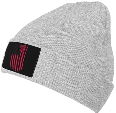 56 Beanie Mütze Lacrosse Und Usa-Flagge Strickmütze Bequeme Beanie Hut Unisex Beanie Hat Für Running Fischen Travel