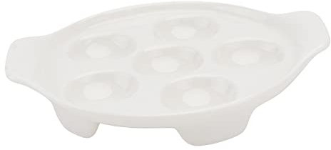 PHENOFICE Schnecken Pfannen Schale Keramikschale Schneckengrillpfanne Unterteller Schneckenpfanne in Weiß Haushaltsbackform Backgeschirrzubehör