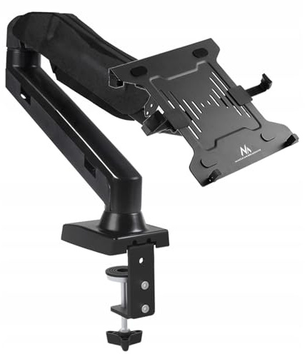 Maclean MC-860 1-Fach Monitorhalterung Tischhalterung Inkl. MC-764 Laptop Halterung von 10 bis 15,6 bis 4,5kg | 13-27 bis 8kg VESA 75x75 100x100 | Für 1x Monitor oder 1x Laptop