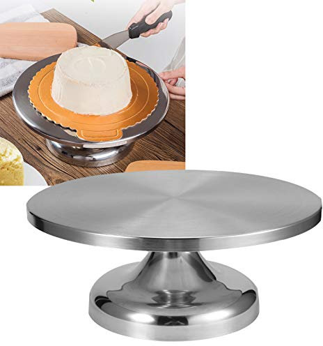 Cake Turntable, 11.8 Inch Stainless Steel Cake Spinner Stand Cake Stand Cake Decorating Turntable Cake Rotating Stand Bakery Supplies for Cake Cupcake