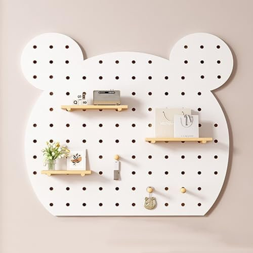 SCBTGKLN Pegboard, Peg Board, Lochplatte, Lochplatte Holz, Lochwand Büro, Stecktafeln for Wände, Hängende Aufbewahrungsdisplay, for das Heimbüro(White,60cm/24in)