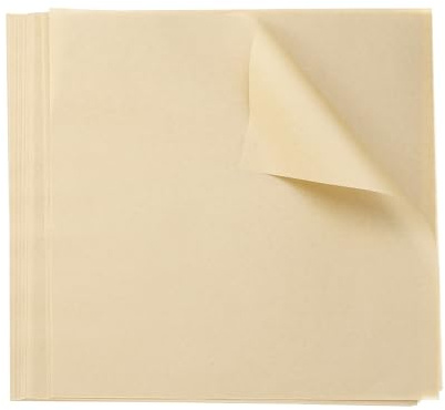 sourcing map Lot de 100 feuilles de papier sulfurisé de 18 x 18 cm pour la cuisson à la vapeur, la friteuse à air, le gril, le rôtissage de biscuits, le sandwich, couleur bois