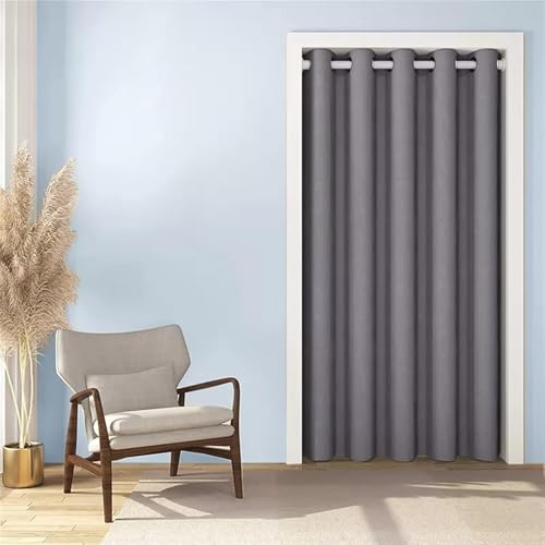 AMZYU Ösenvorhang Lärmschutzvorhang 1Er Pack, 120 x 220 cm Schöner Weicher, Sichtschutz Thermogardine mit Ösen, Raumteiler Waschbar, in Vielen Farben Und Größen, Dunkelgrau