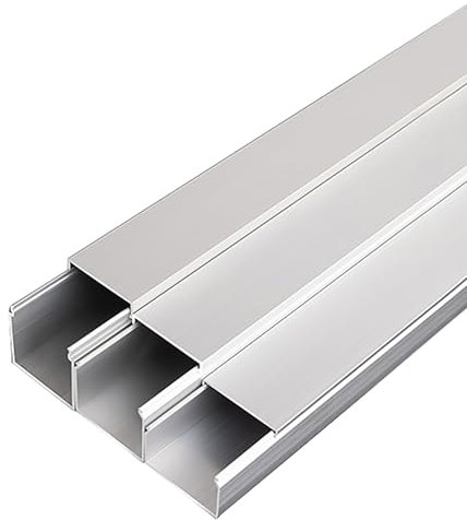 Kabelkanal Kabelschlauch Kabelmanagement Aluminium-TV-Computerkabel-Organizer-Management, Innen- Und Außenwand-Ecken-Elektrokabelkanäle, Kanäle Für Lagerhallen, Garagenboden, Rechteckige, Lackierbare(