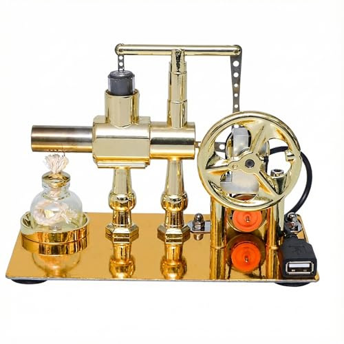 Hot Air Stirling Engine Model, Stirling Engine Kit, Single Cylinder Metal External Combustion Engine Engine, Hot Air Engine, Adult Air Gift, Toy