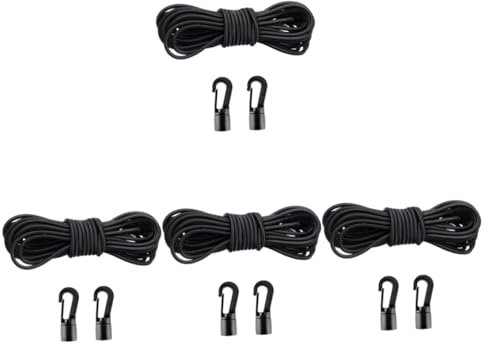 Artibetter 4sets Elastic Bungee Cord Kit Hooks Versatile Tie down Straps for Kayaks Boats Tents and Outdoor Activities Hooks