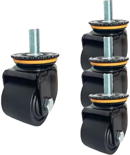 4er-Set Universal-Rollen mit M16-Gewindeschaft, 2/2,5/3 Zoll Nylon-Ersatzrollen, Hochleistungsräder mit Bremse für mechanische Geräte