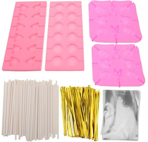 DINHEAROM 1ensemble Moules à Sucettes Silicone Pour Noël Et Pâques Bâtons Et Attaches Pour Créations Sucrées Festives