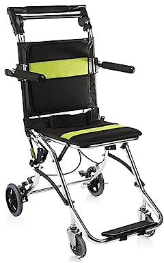 YCNLYSSR Carrozzina da Trasporto Leggera, carrelli da Viaggio Pieghevoli in Alluminio con Trasporto per Anziani disabili